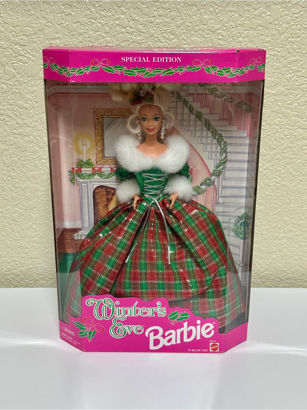 NEW Vintage 1994 Barbie Winter’s Eve Doll Christmas Holiday Plaid Dress